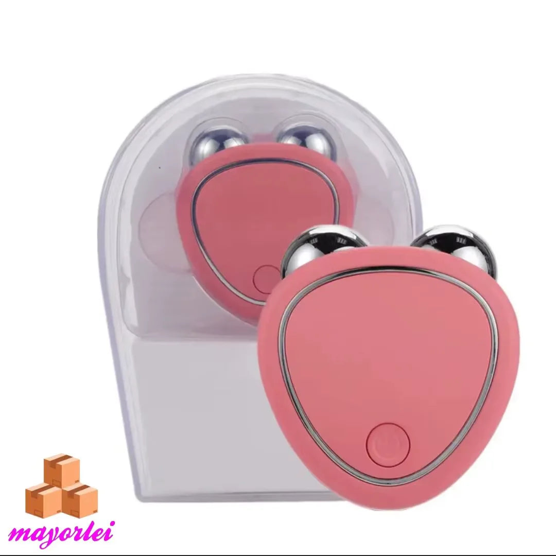 Electric Facial Massager with Ems Roller and Microcurrent to Firm the Face. Facial Massage and Beauty Care.