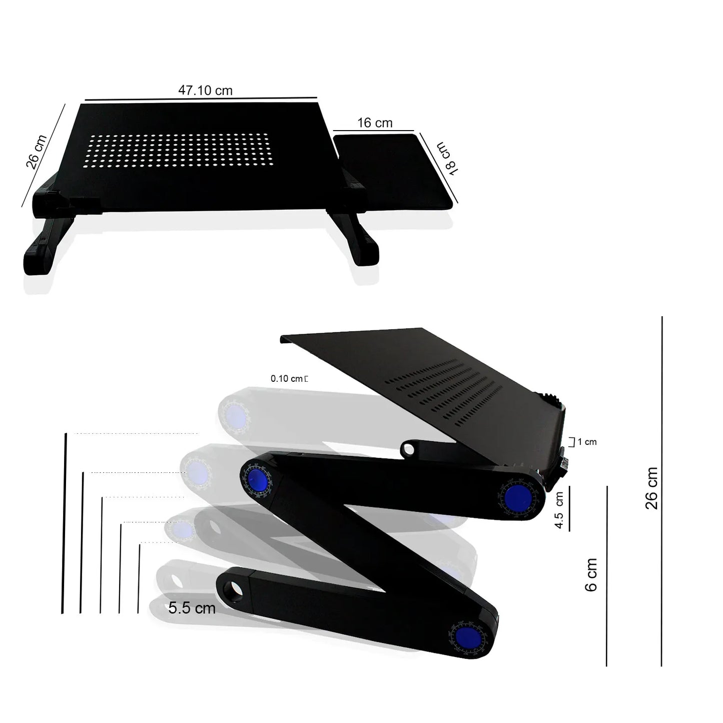 Aluminum Laptop Table Cooler Stand Bed Desk