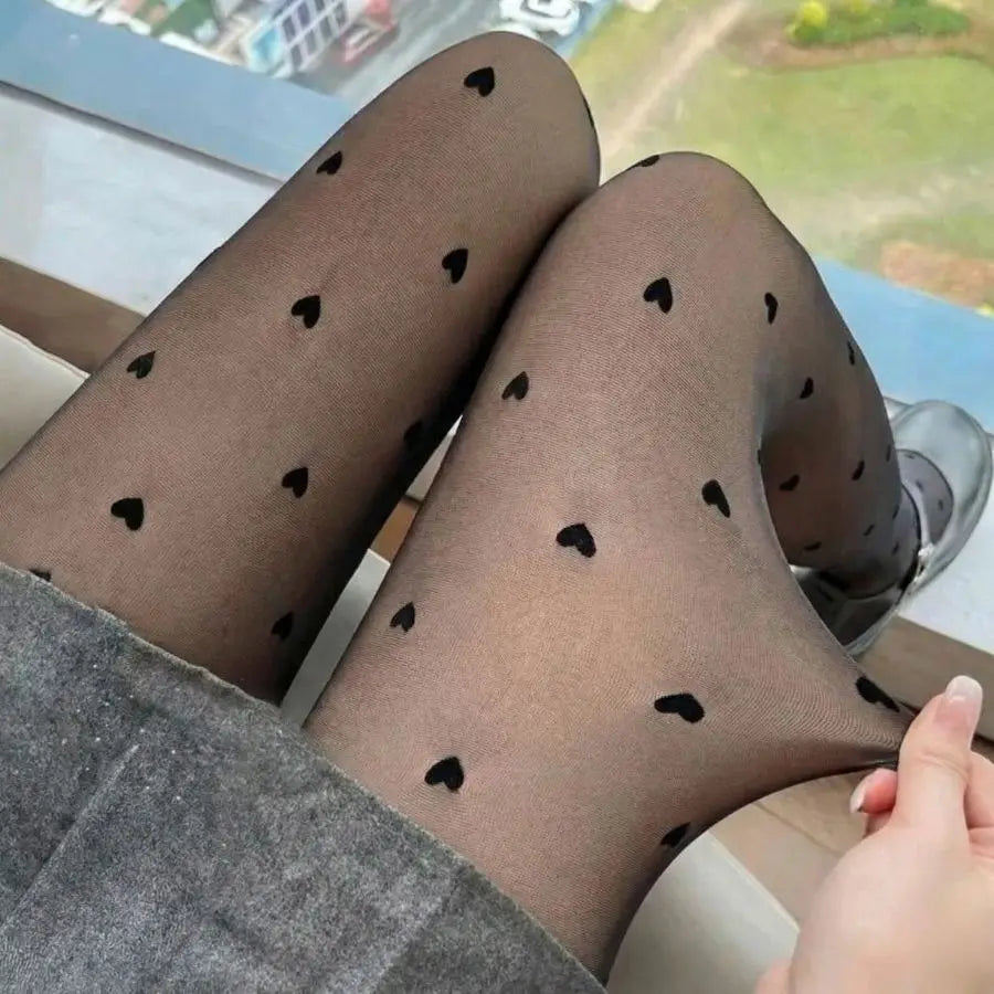 Thermal Pantyhose with Varied Design - Fleece Interior