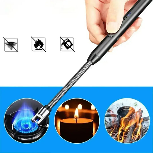 360 ° Bbq Electric Arc Lighter USB Windproof Flameless Plasma Ignition Long Kitchen Lighters Gas Lighter for Candle Gas Stove