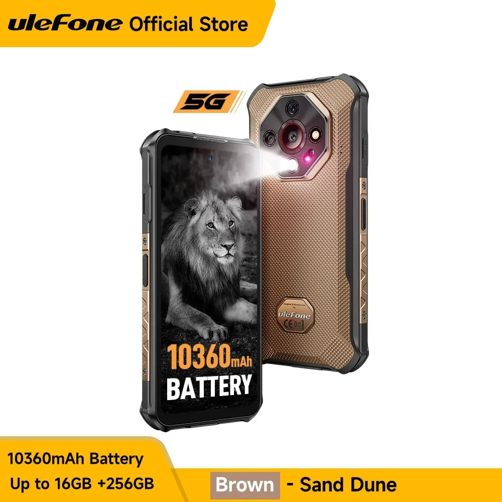 Ulefone Armor X16 Pro 5g - 6.56" Rugged Phone, 10360 Mah Battery, 16 Gb Ram, 256 Gb Rom, Nfc, Android, with Google Gemini