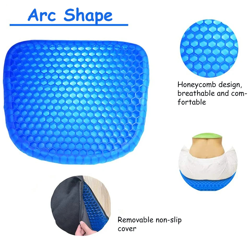 Cojín de Gel Refrescante para Verano con Diseño Panal Transpirable para Aliviar la Presión
