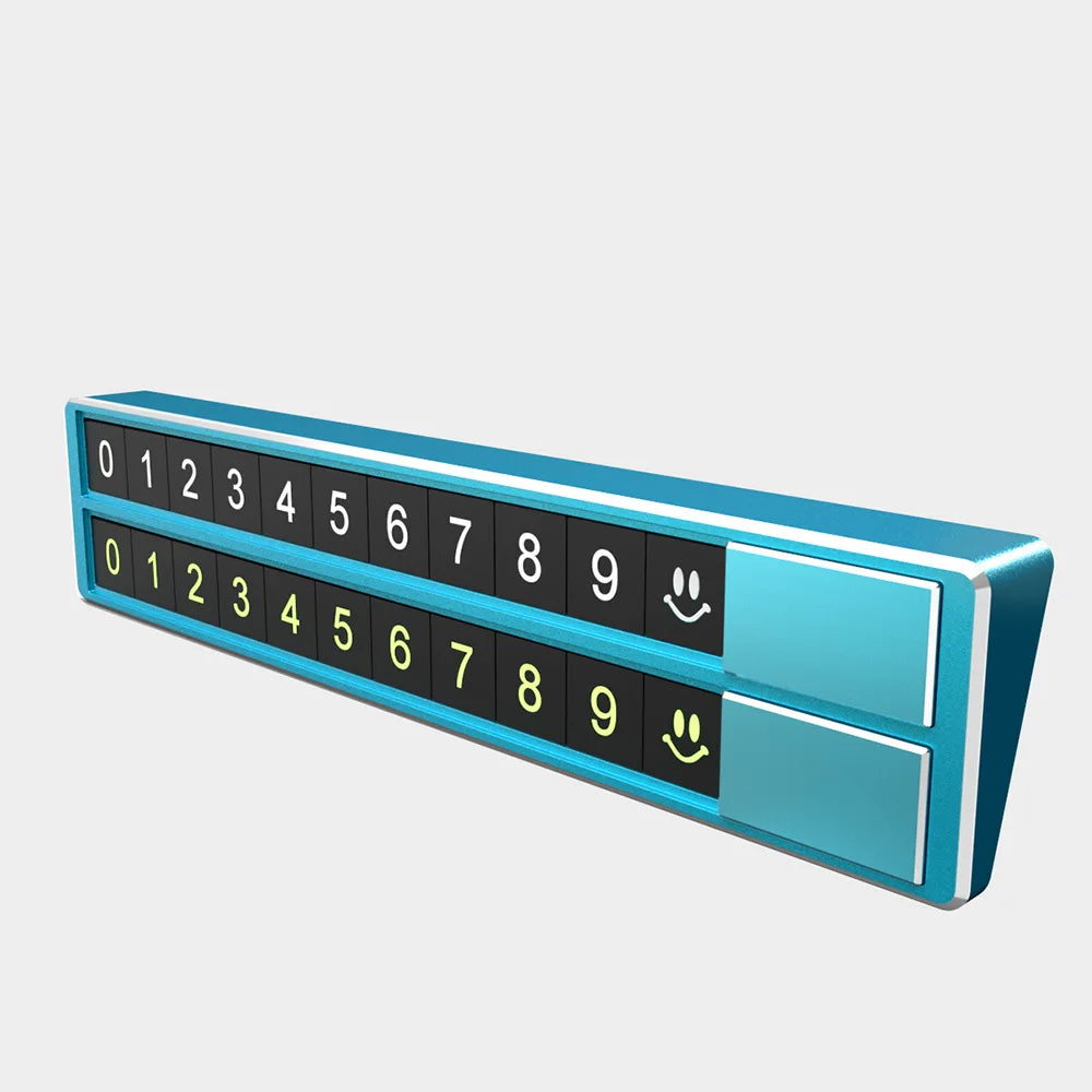 Alloy Car Temporary Parking Phone Number Plate Non-slip Contacts Dual Number Notice Hidden Display Magnet Character Card Panel