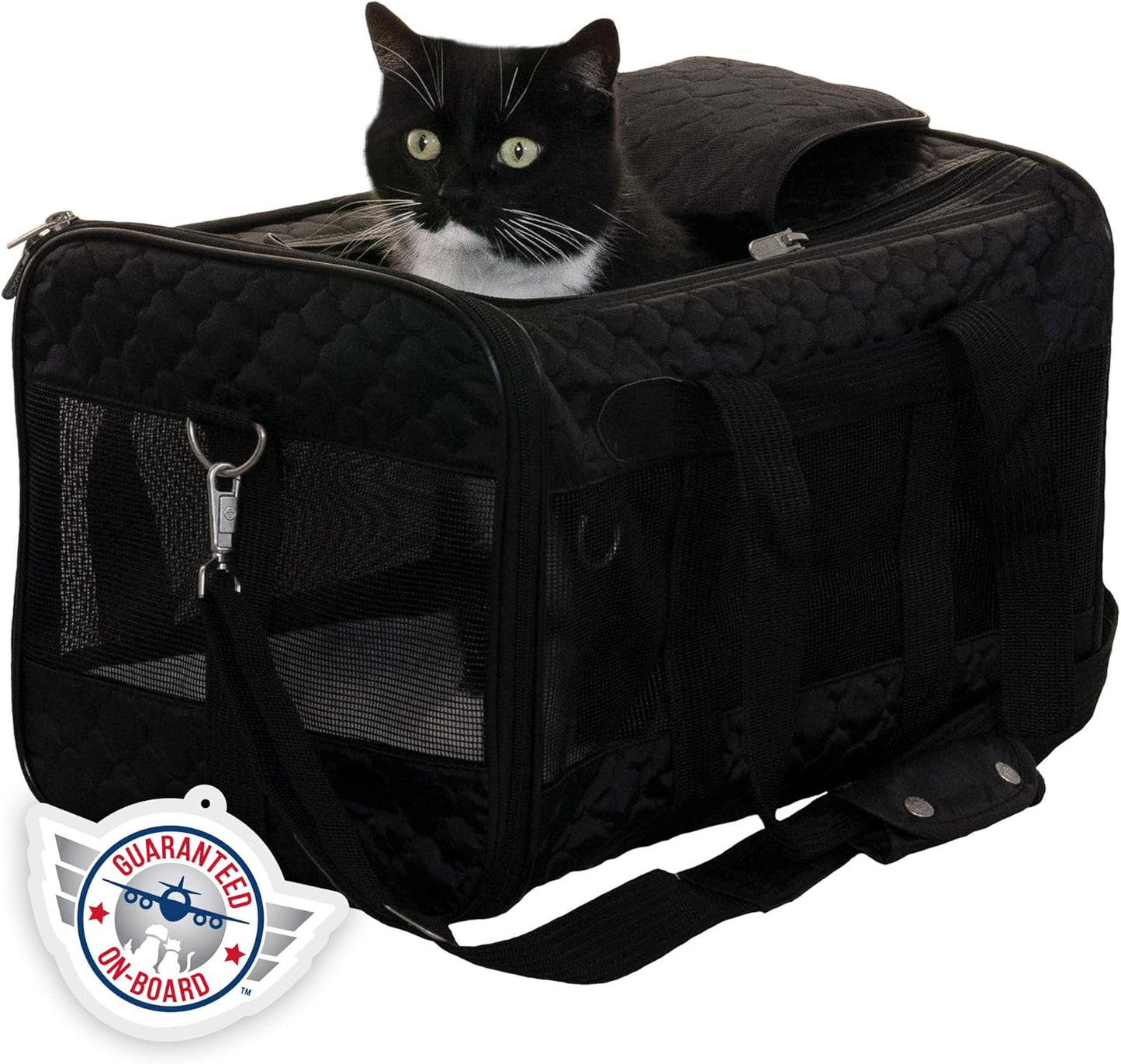 Travel Original Deluxe Airline - Transportín para Mascotas, Negro Entramado, Large