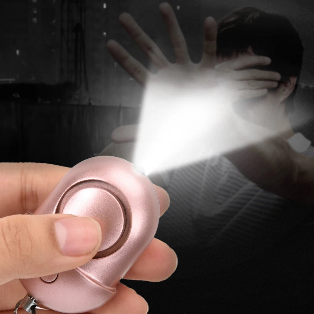 Security Keychain 130db Security Alarm Keychain Rosy Emergency Survival Anti rape Siren with LED