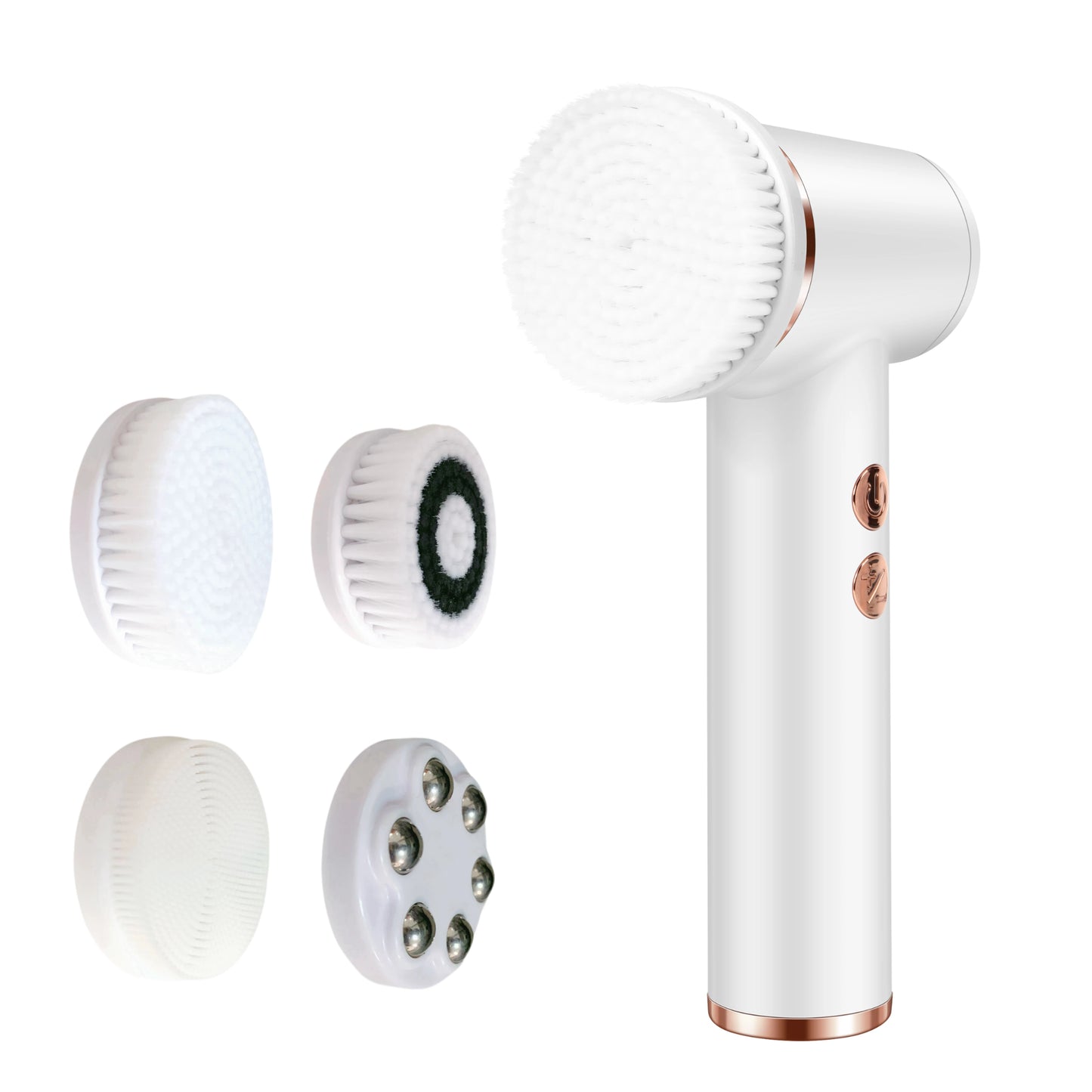 Electric Facial Cleansing Brush 4-in-1 Waterproof Rotating Soft Silicone Massager Deep Pore Cleaner Rechargeable Beauty Tool