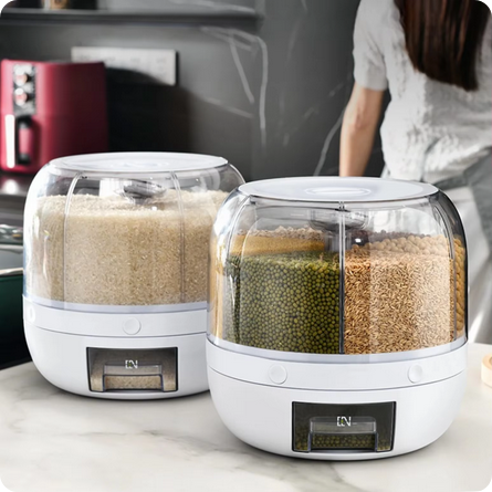 Dispensador de Arroz Giratorio de 360 Grados
