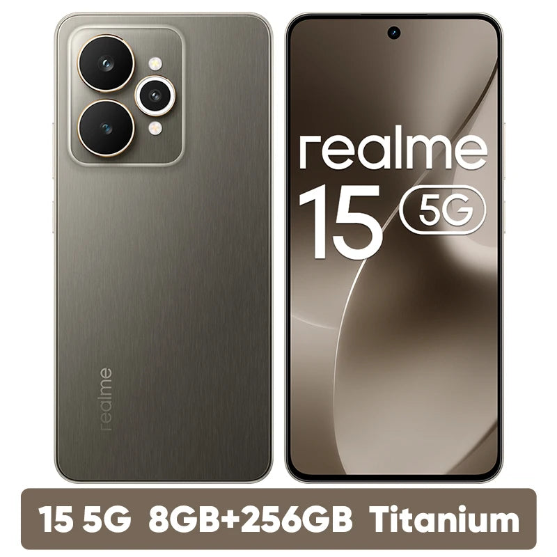 realme 15 5G Smartphone Dual 50MP Dual 4K - Front & Rear Dimensity 7300+ 5G Chipset 144Hz AMOLED Display 7000mAh Battery 80W Charge