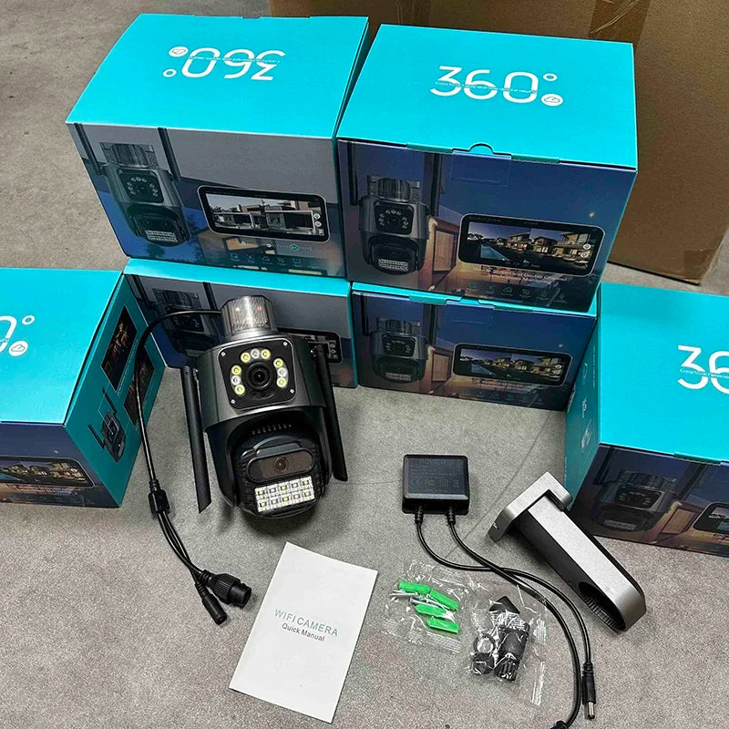 Home wifi Security Cameras Dual Lens Baby Monitor Outdoor 6MP 4K camera Auto Tracking Surveillance CCTV Camera iCSee