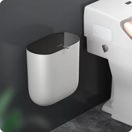 Cubo de Basura Montado en la Pared con Tapa y Cubo Colgante