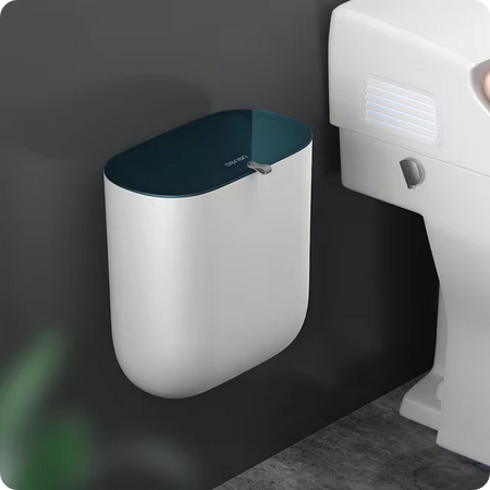 Cubo de Basura Montado en la Pared con Tapa y Cubo Colgante