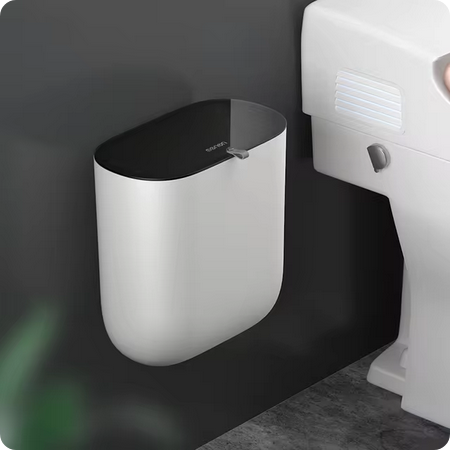 Cubo de Basura Montado en la Pared con Tapa y Cubo Colgante