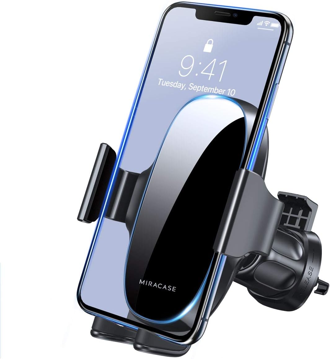 2024-2ª Generación Soporte Celular Automóvil, Base Porta Celular Auto Ventilación, Rotación 360º con Gancho Metálico y Botón Liberación con iPhone 15 14 13 Pro MAX, Galaxy S23 Ultra, Xiaomi