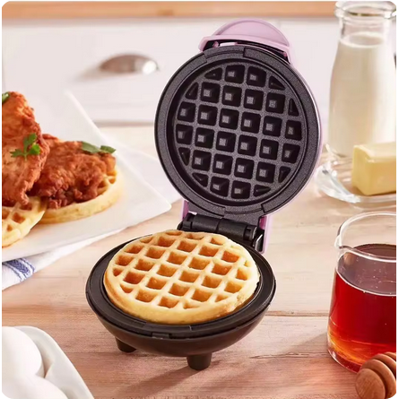 Bandeja Multifuncional para Hornear Pasteles y Sándwiches - Sartén Eléctrica y Mini Máquina de Galletas y Gofres Automática