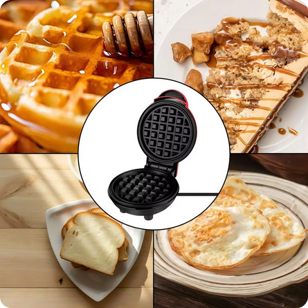 Bandeja Multifuncional para Hornear Pasteles y Sándwiches - Sartén Eléctrica y Mini Máquina de Galletas y Gofres Automática