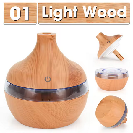 Humidificador de Grano de Madera con Difusor de Aroma