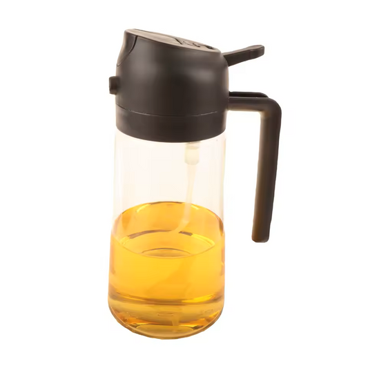 Botella dispensadora de aceite de 16oz para cocina, dispensador de aceite de oliva 2 en 1 y pulverizador de aceite, botella pulverizadora de aceite de oliva de 470ml para cocinar