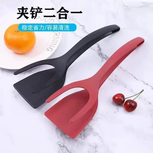 1 Pcs 2 in 1 Nylon Grip Flip Pancake Egg Clamp Grip Tortilla Spatula Tongs Clamp Fried Pancakes Turners Kitchen Accessories