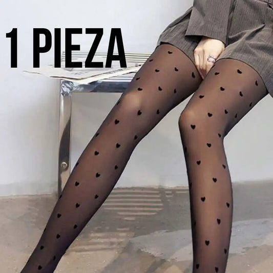 Thermal Pantyhose with Varied Design - Fleece Interior