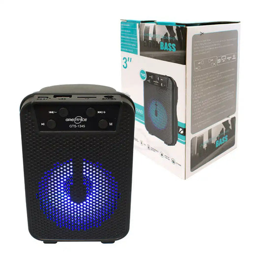 Bluetooth Speaker with Fm Radio, Wireless USB and Sd Reader, 3″ with Led Light