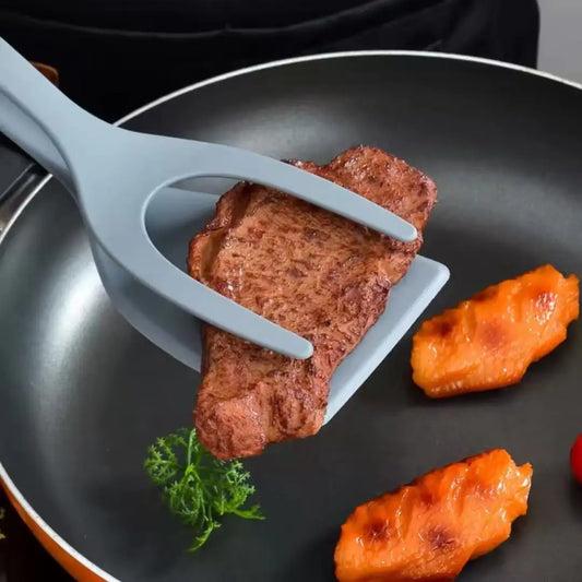 1 Pcs 2 in 1 Nylon Grip Flip Pancake Egg Clamp Grip Tortilla Spatula Tongs Clamp Fried Pancakes Turners Kitchen Accessories