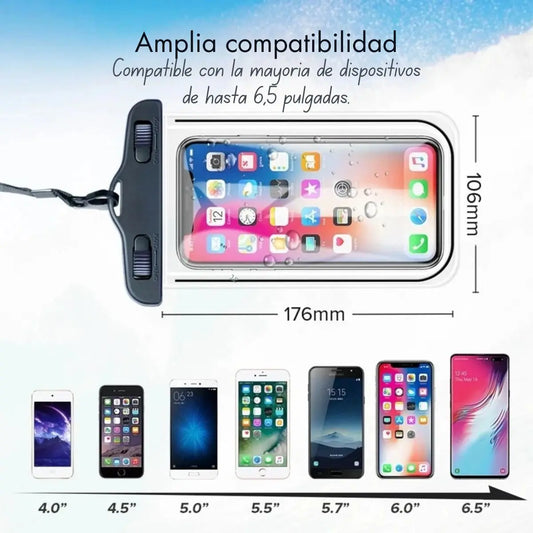 📱   Universal Waterproof Cell Phone Case |   Multipurpose Sealed Plastic Submersible Bag |   Water, Sand and Dust Protection |   Compatible with Iphone, Samsung and More