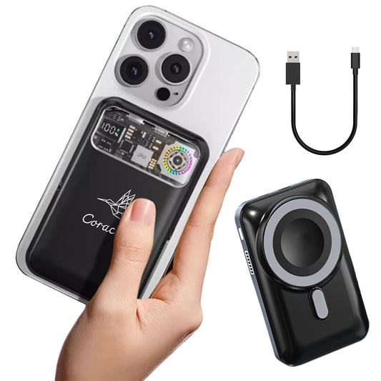 Coracias P1 Wireless External Battery with Magsafe - 20W Magnetic Charger with Charging / Portable Powerbank for Fast Cell Phones