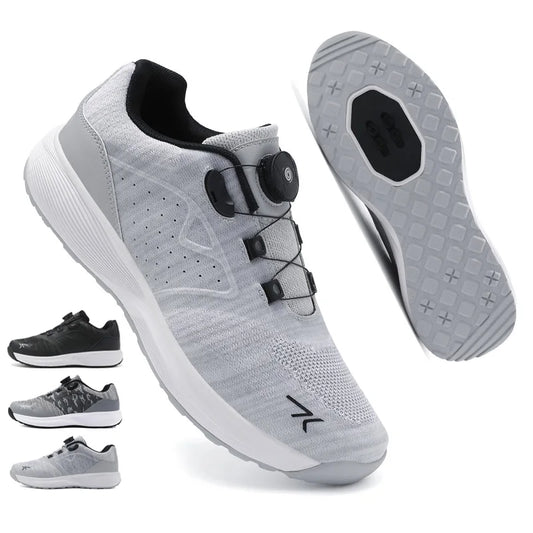 Zapatillas de ciclismo MTB para hombre, zapatos deportivos para moto de cross, calzado con Pedal SPD para bicicleta de montaña, zapatos planos de ciclismo todoterreno para hombre de carreras de velocidad