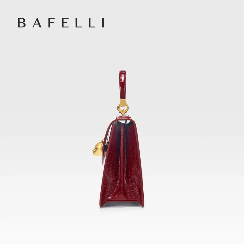 2025 BAFELLI CAT NUEVO bolso de moda de cuero con patrón de crujido para mujer, elegante bolso de negocios para mujer, bolso OL de marca de lujo