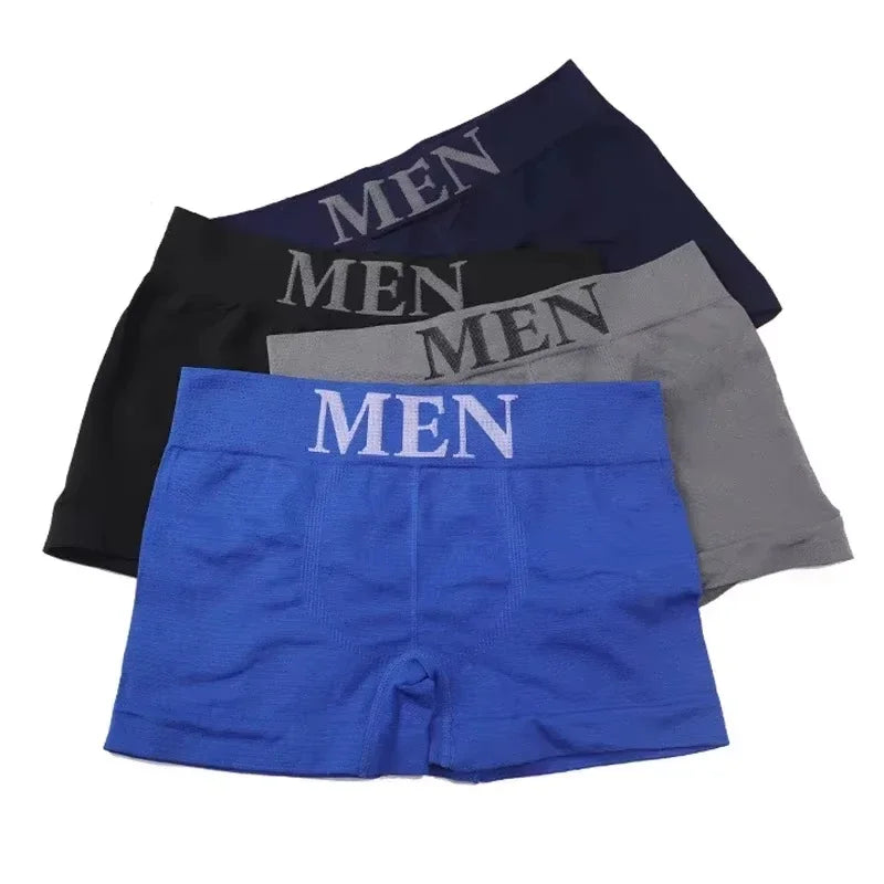 5 uds. Calzoncillos Boxer cómodos de Color liso elástico alto para hombre de estilo fino pantimedias transpirables