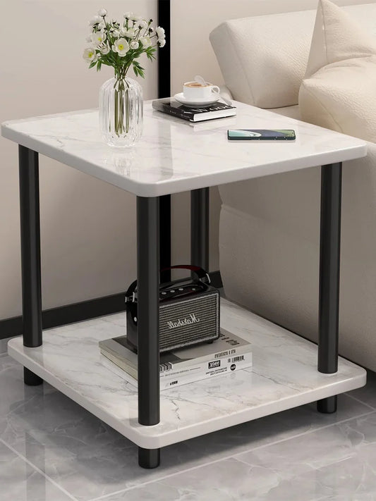 Minimalist Wooden Coffee Table 2 Levels Side Auxiliary