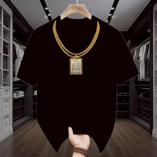 Unisex Short Sleeve Printed T-Shirt, Soft and Breathable Fabric, Casual Urban Style for Spring and Summer