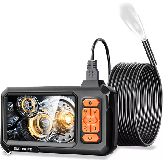 Cámara Endoscopio Industrial 1080P – Boroscopio con Pantalla IPS HD de 4.3”, Cable Semirrígido de 5 m, 8 LED Ajustables, Resistencia al Agua IP67, Ideal para Tuberías, Automoción y Uso Industrial