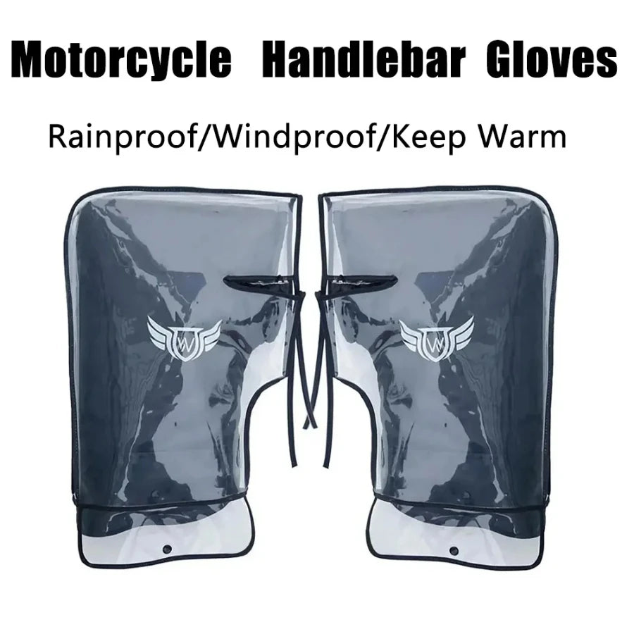 2026 Guantes Protectores de Manillar para Motocicleta, Scooter y Bicicleta – A Prueba de Viento y Lluvia, Mantiene Calientes en Invierno, Mango Grande y Protege las Manos