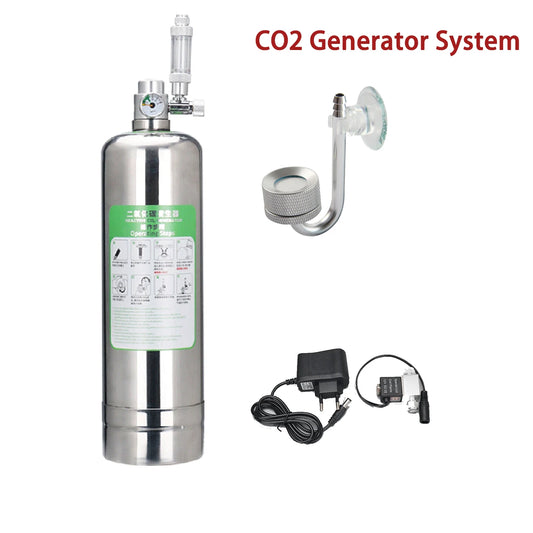 Kit de sistema generador de CO2 para acuario, cilindro generador de CO2 de acero inoxidable, Kit de Reactor de dióxido de carbono para plantas y peces