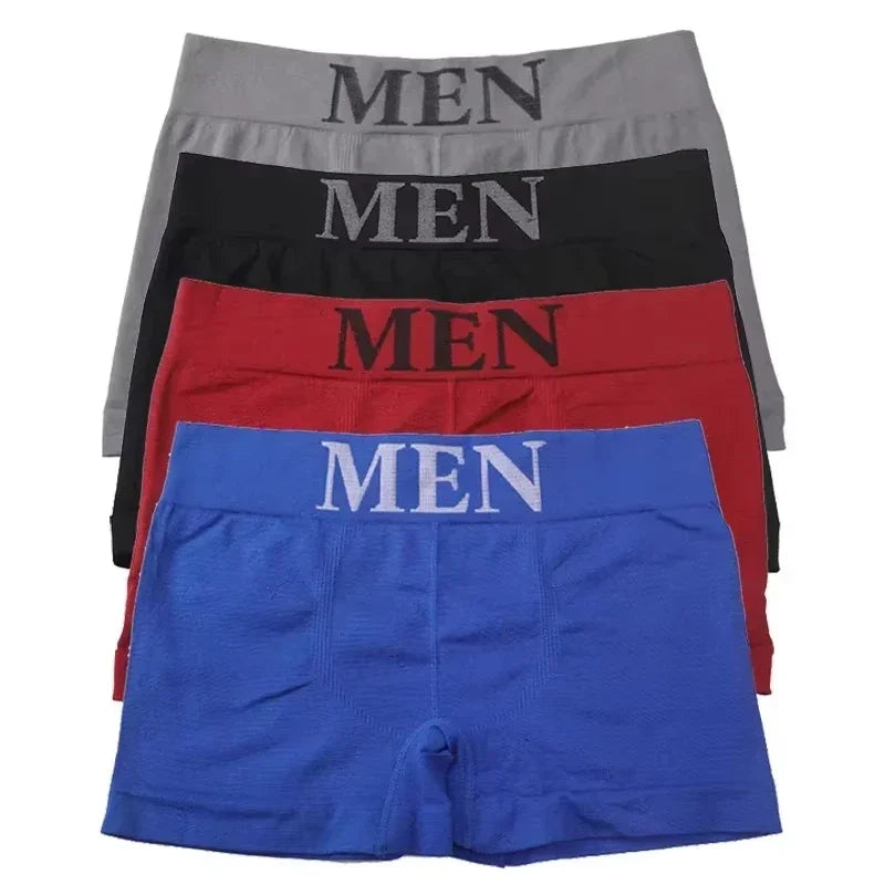 5 uds. Calzoncillos Boxer cómodos de Color liso elástico alto para hombre de estilo fino pantimedias transpirables