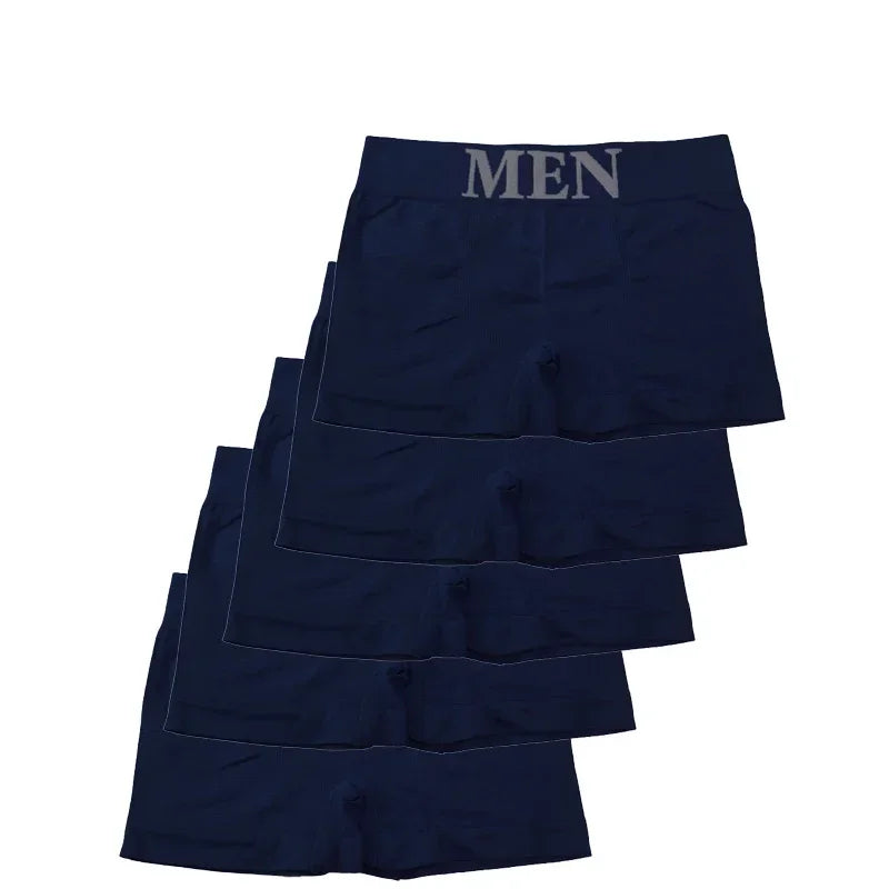 5 uds. Calzoncillos Boxer cómodos de Color liso elástico alto para hombre de estilo fino pantimedias transpirables