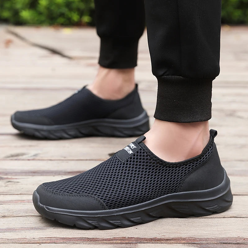 2023 zapatos informales ligeros para hombre, zapatillas informales transpirables sin cordones para hombre, zapatos planos antideslizantes para caminar al aire libre, talla 39-47