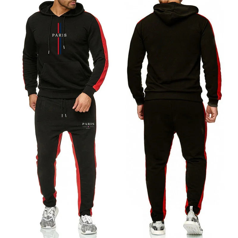 2025 última sudadera con capucha para hombre, conjunto de pantalones de chándal, sudadera deportiva informal, ropa de entrenamiento para otoño e invierno, trajes para correr, trajes para hombre
