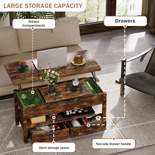 Lift Top Coffee Tables Living Room Desk Tea Wood Dining Tables Adjustable Storage Shelf Modern Coffee Table Muebles Furniture