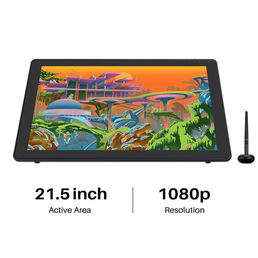 Huion Kamvas 22 Plus – Monitor de Tableta Gráfica de 21,5’’ con 140% sRGB, Compatible con Windows, macOS, Linux y Android