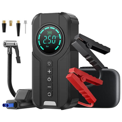 4 In 1 Air Compressor Car Jump Starter Power Bank Inflator Pump 1000A Portable Power Station 8400mAh Car Battery Charger Booster