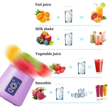 USB Rechargeable 380ml Portable Electric Juicer, Fast Stirrer, Food Processor Whisk, Mini Juice Cup