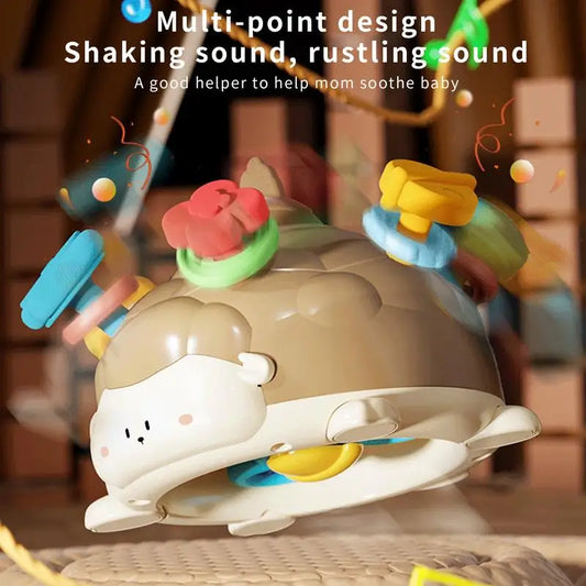 Juguete mordedor para bebés, juguete de dentición calmante en forma de oveja, actividad educativa, sonajero de agarre fácil para niños y niñas, viajes de aprendizaje