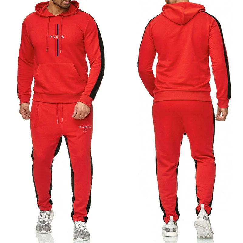 2025 última sudadera con capucha para hombre, conjunto de pantalones de chándal, sudadera deportiva informal, ropa de entrenamiento para otoño e invierno, trajes para correr, trajes para hombre
