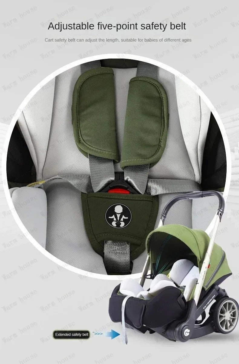 2025 NUEVO cochecito de bebé 4 en 1 carro asiento de coche cochecito de bebé multifuncional cochecitos plegables y portátiles de lujo