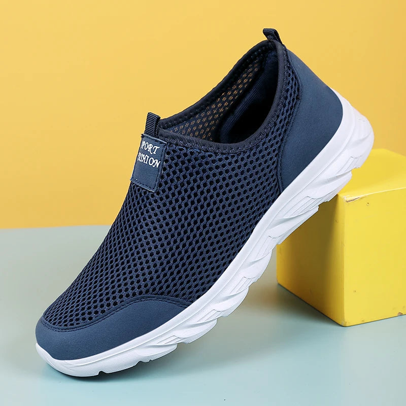 2023 zapatos informales ligeros para hombre, zapatillas informales transpirables sin cordones para hombre, zapatos planos antideslizantes para caminar al aire libre, talla 39-47
