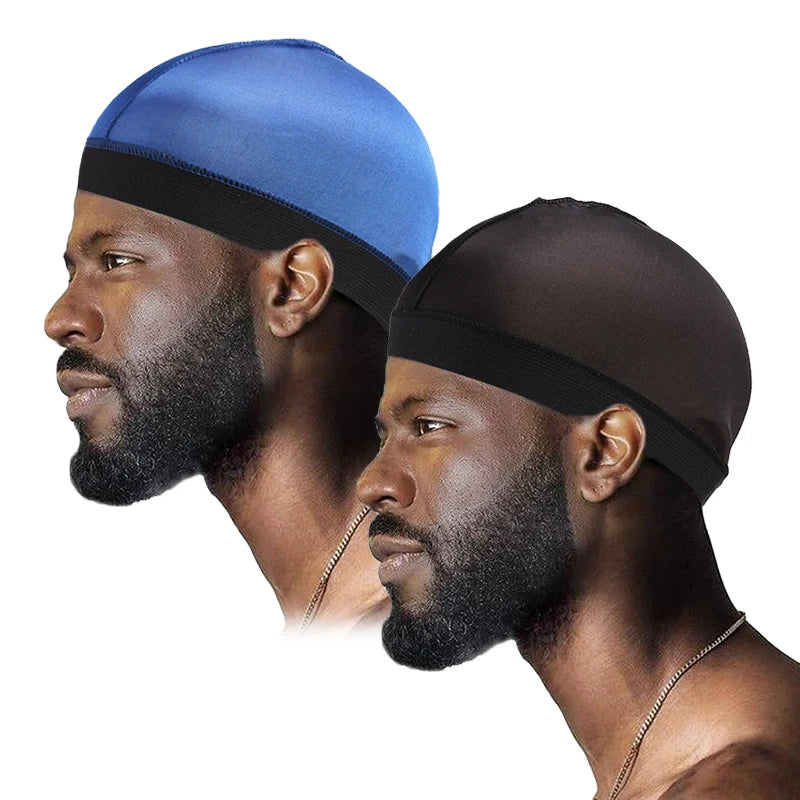 2 unids/lote, gorro ondulado de cúpula sedosa, pañuelos elásticos, gorro de peluca Unisex, cubierta para la cabeza para dormir durante la noche, gorro para quimio para pérdida de cabello contra el cáncer, accesorios para