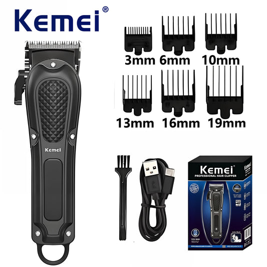 Cortadora de pelo eléctrica Kemei KM-1071 UBS, cortadora de barba inalámbrica recargable para hombres, potente cortadora de pelo eléctrica, herramienta de recorte