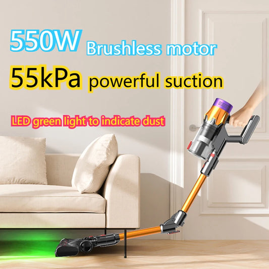 MPQU-aspiradora de mano inalámbrica V18, 550W, succión de 55kPa, batería extraíble, 3 modos de alimentación, escoba eléctrica